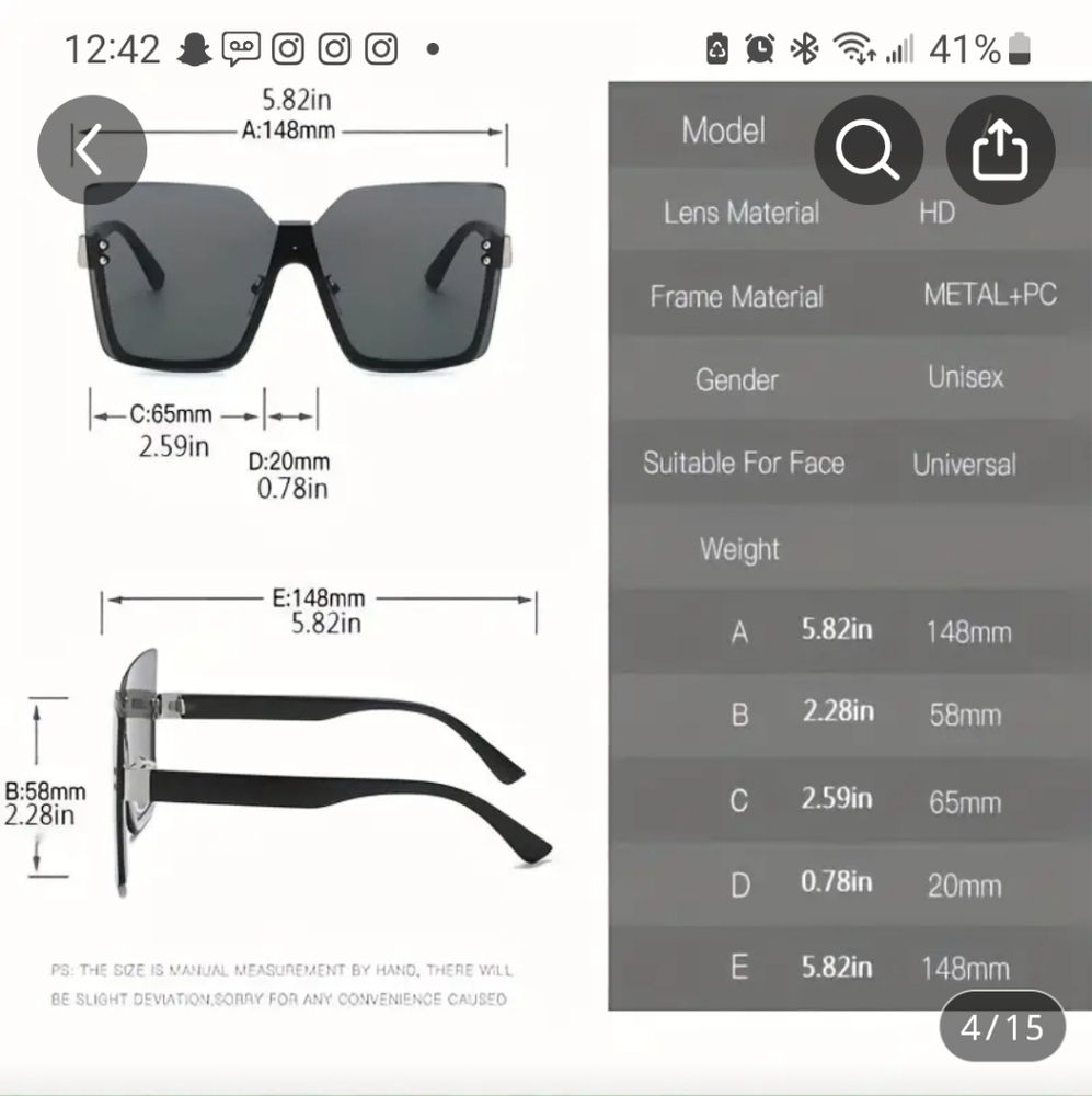 XING YU LADIES RIMLESS OVERSIZED TRENDY FASHION SUNGLASSRS BLACK AND GREY hp🔥🔥 - Picture 5 of 6